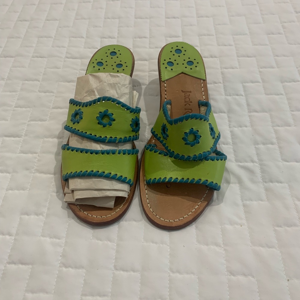 Jack Rogers Lime and Teal Women's Sandals